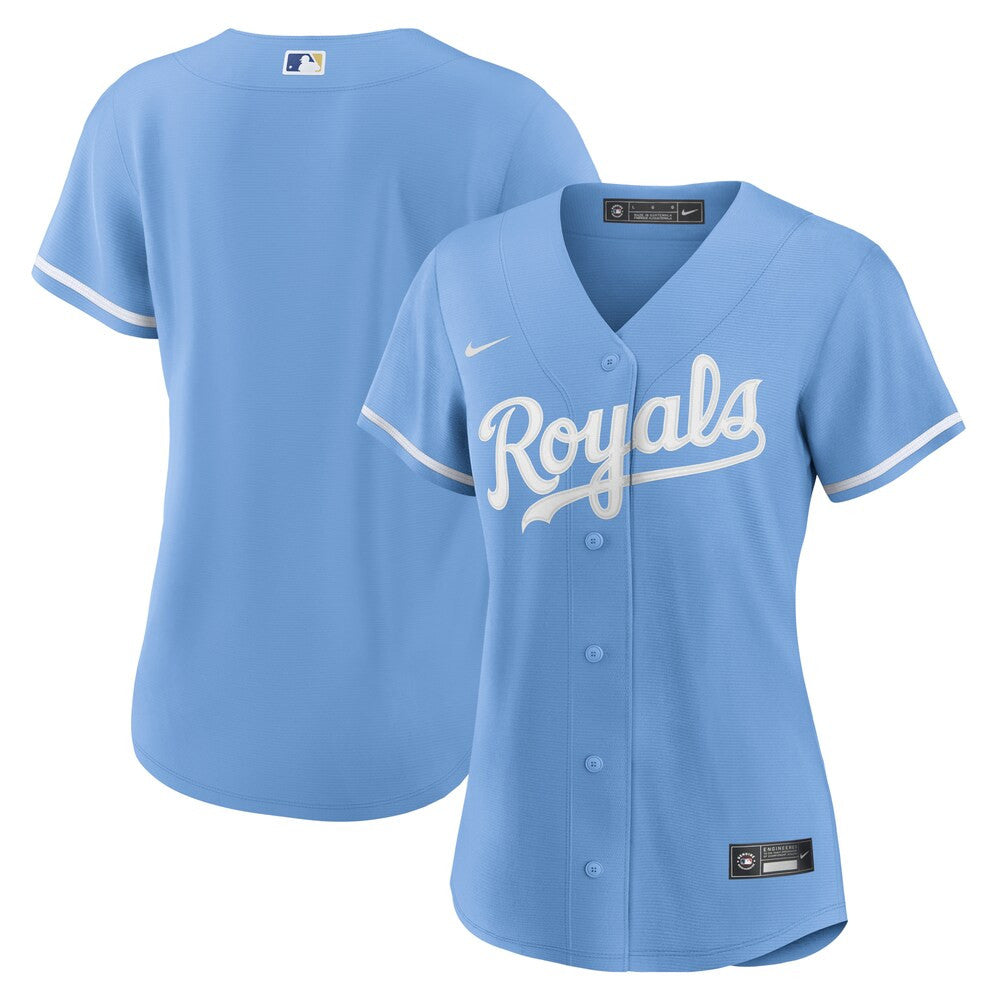 Women’S Kansas City Royals Nike Light Blue Alternate Replica Team Logo Jersey