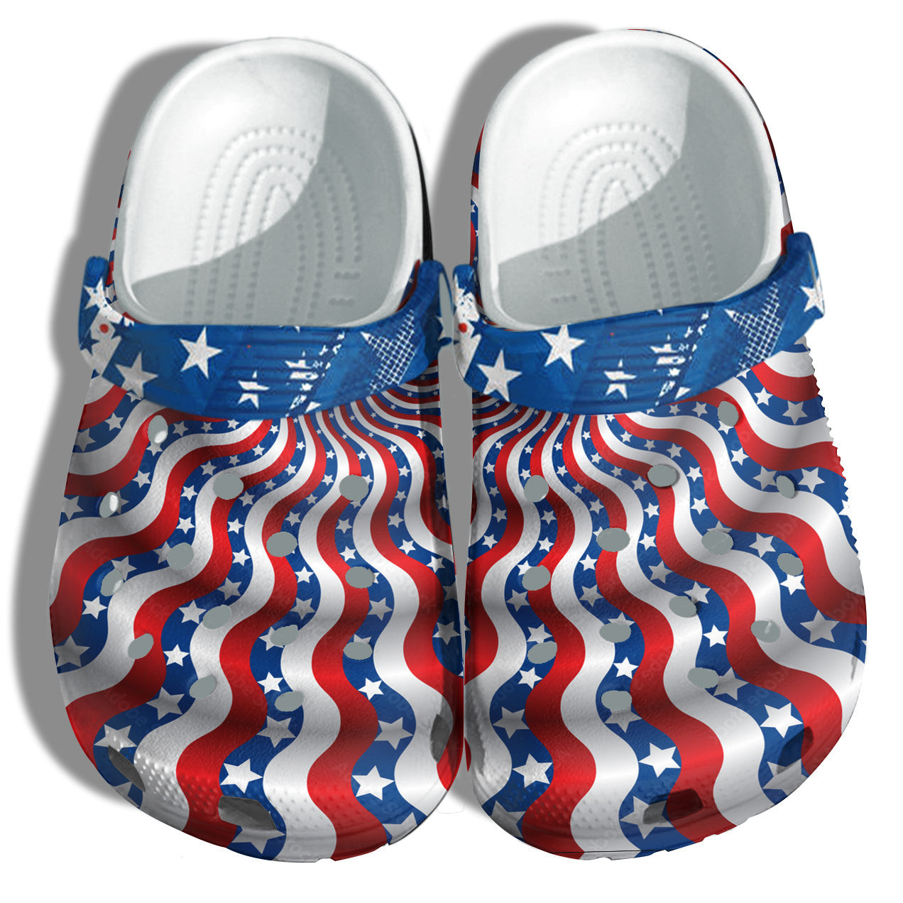 Personalized Clogs –  Pattern Reality America Flag Shoes Gift Women – Twinkle Star Usa Happy 4Th Of July Shoes Birthday Gift