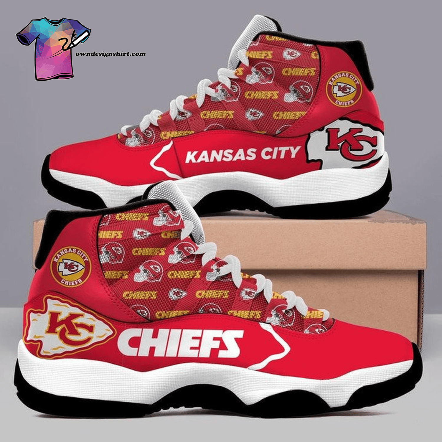 Kansas City Chiefs Football Team Air Jordan 11 Shoes Sport Sneakers