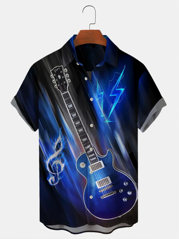 Guitar Music Men’S Hawaiian Shirt, Gift For Guitar Lover