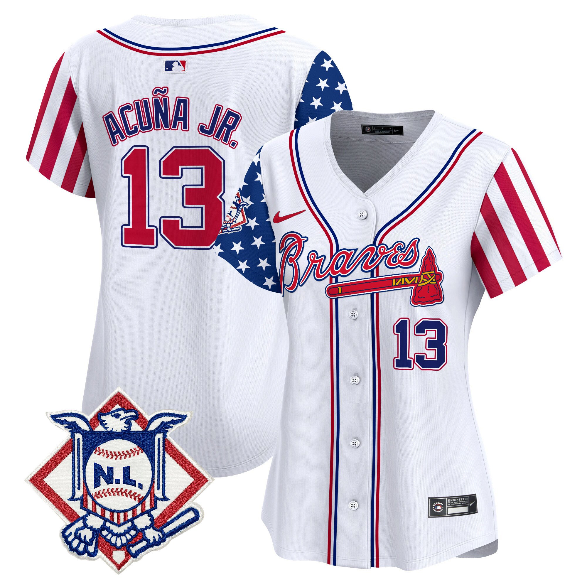 Women’S Atlanta Braves 2024 Fourth Of July Vapor Premier Limited Jersey V2 – All Stitched