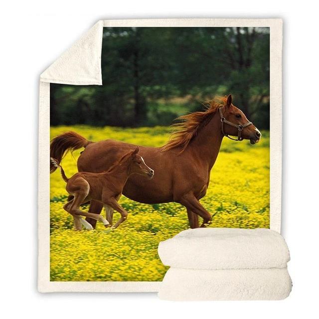 Brown Horse & Baby Blanket Quil …