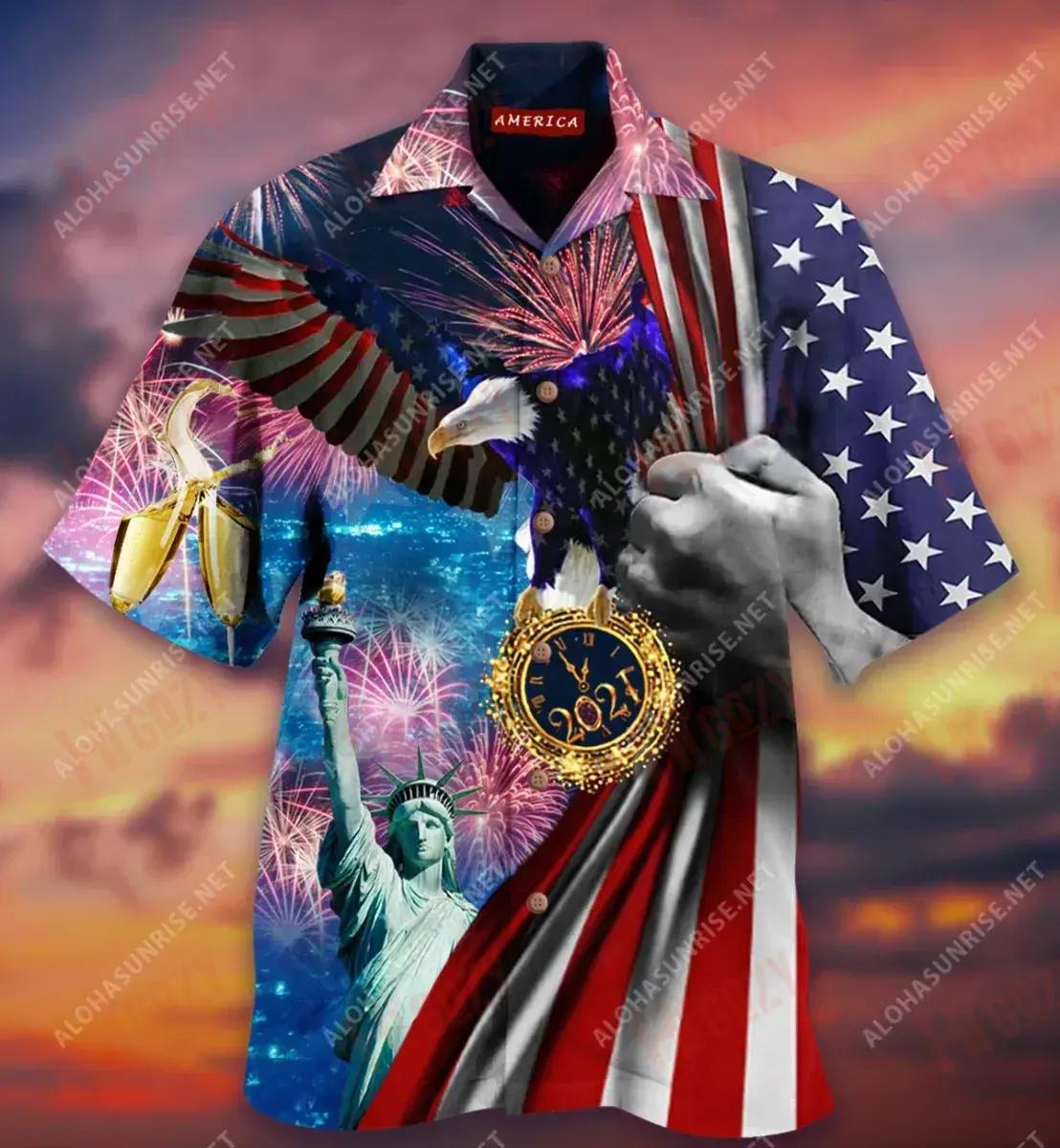 ShirtHome 2025 Gifts 2021 New Year, New Beginning, New America Unisex Short Hawaiian Shirt Vacation Hawaiian T Shirts Best Hawaiian Shirts Crazy Shirts Hawaii, Hawaiian Shirt Gift, Christmas Gift
