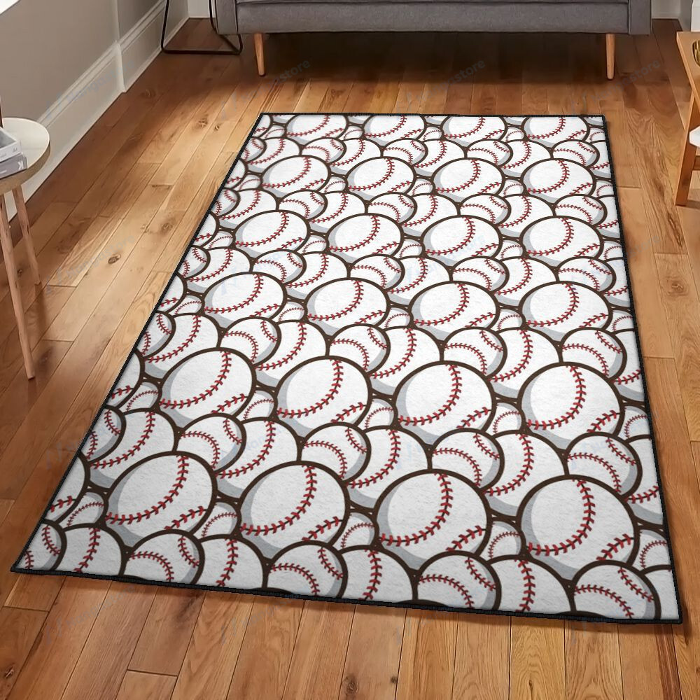 Baseball Playroom Rug Baseball Area Rectangle Rugs Carpet Living Room Bedroom Availablerug Store