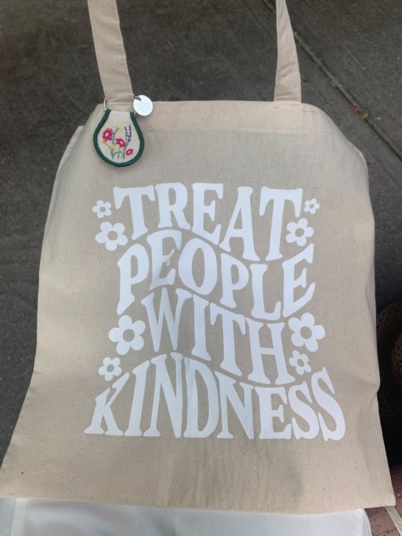 Treat People With Kindness Tote Bag, Canvas Tote Bags, Tote Bag Design, Tote Bag Idea