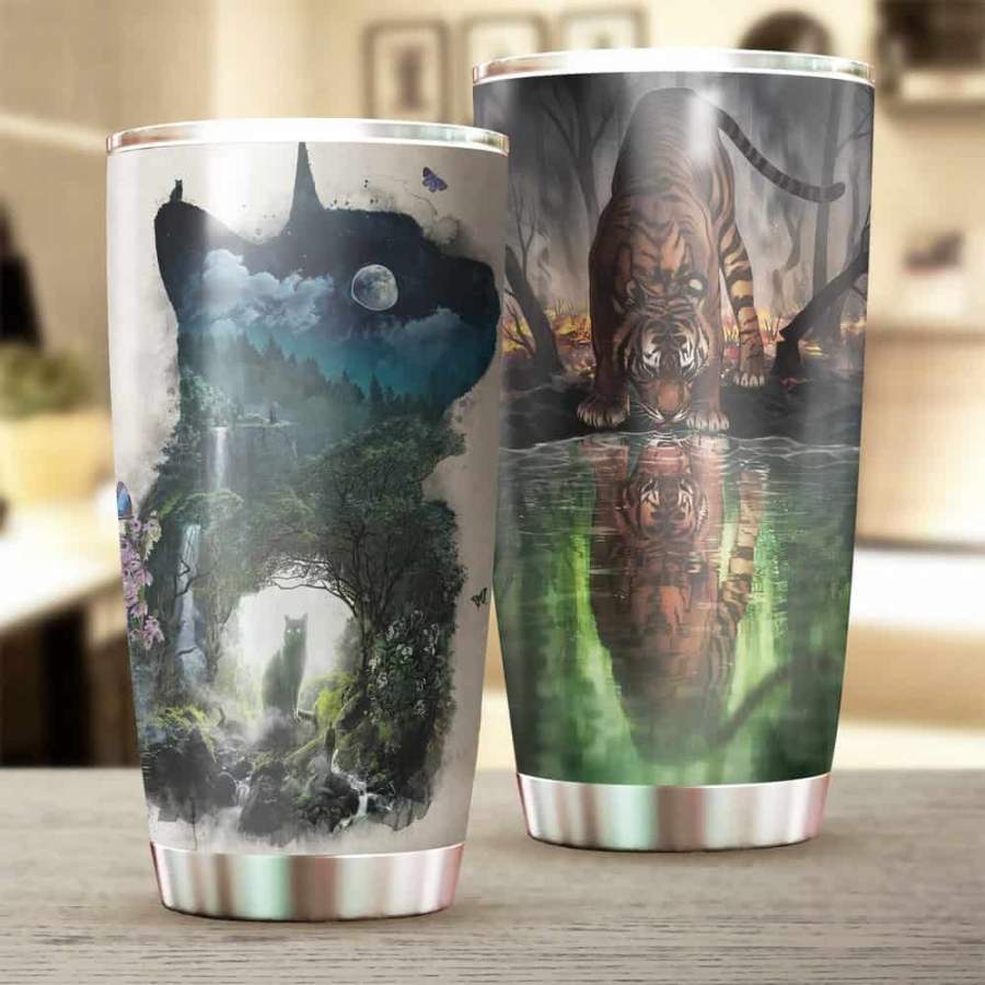 Tiger Stainless Steel Tumbler, Tiger Stainless Steel Mug Animal Father’s Day gifts, Mother’s Day gift