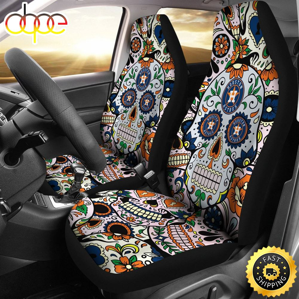 Party Skull Houston Astros Car Seat Cover Set CSC9478