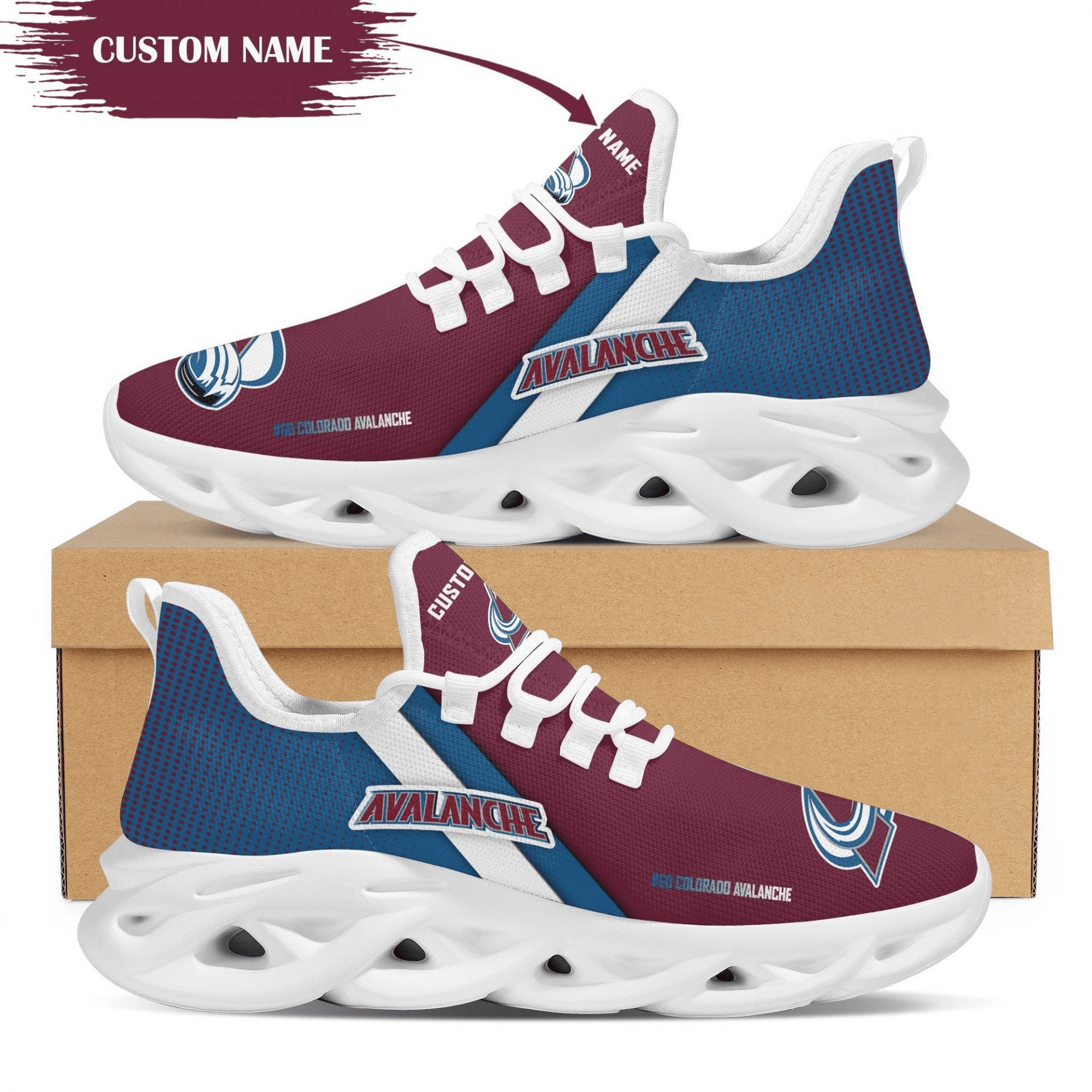 Colorado Avalanche Custom Name Max Soul Shoes Ver 02