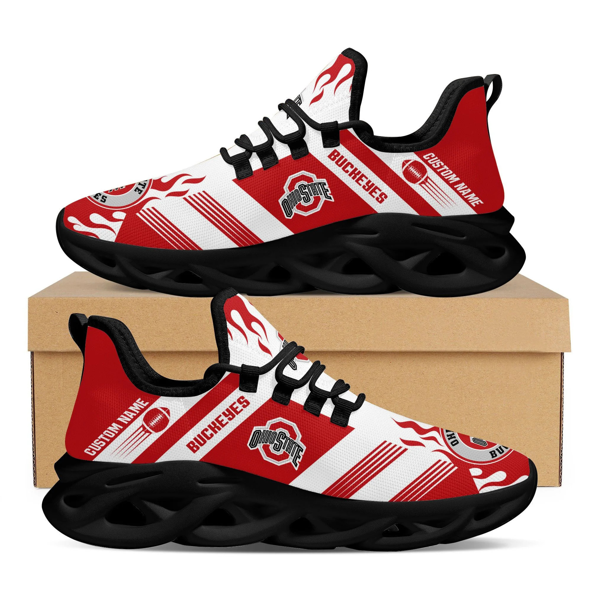 Ohio State Buckeyes Personalized Clunky Sneaker Max Soul Shoes 1406