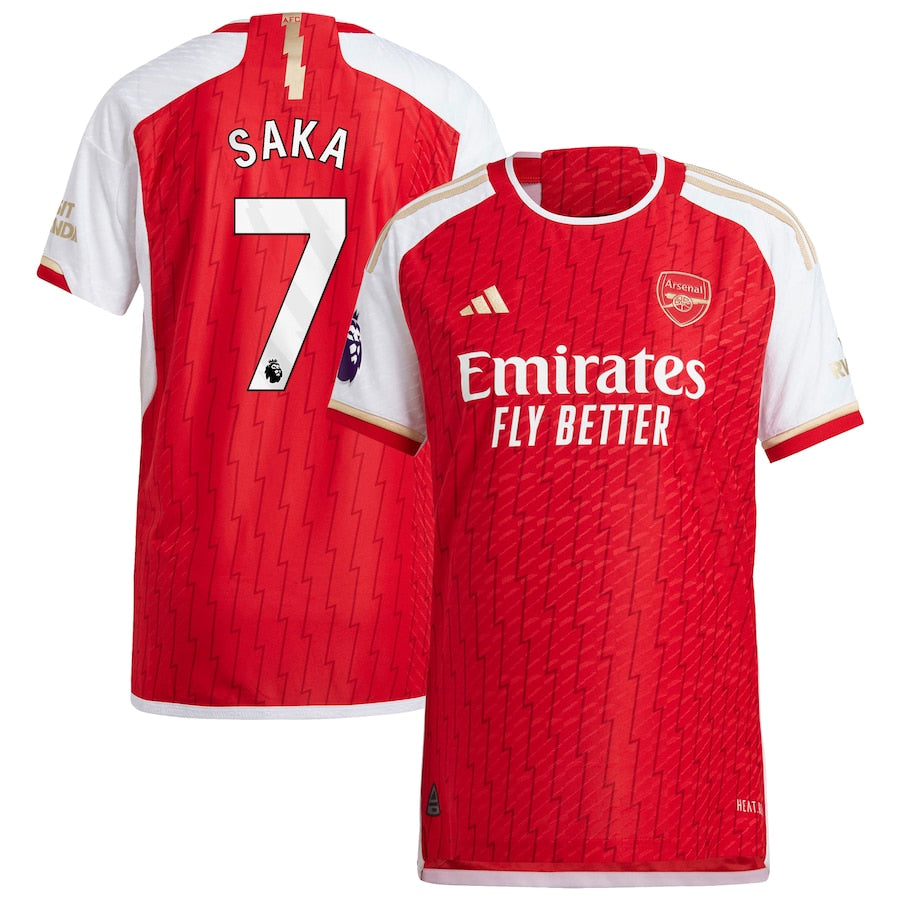 Bukayo Saka Arsenal Adidas 2023/24 Home Player Jersey – Red