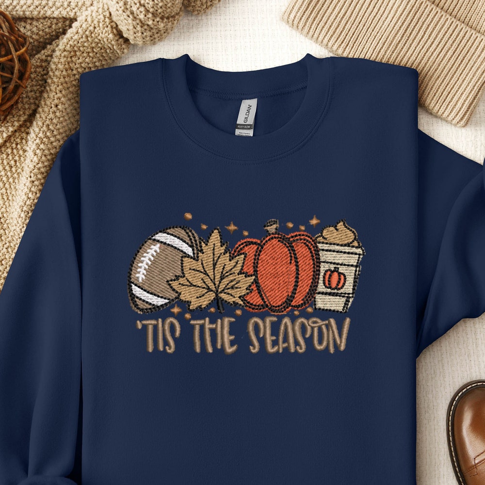 Embroidered Pumpkin Spice Latte Fall & Thanksgiving Shirt