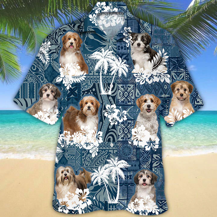 Havanese Hawaiian Shirt, Flower Havanese Short Sleeve Hawaiian Aloha Shirt For Men, Women