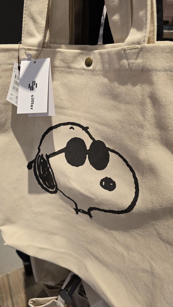 Peanuts Snoopy Tote Bag, Canvas Tote Bags, Tote Bag Design, Tote Bag Idea