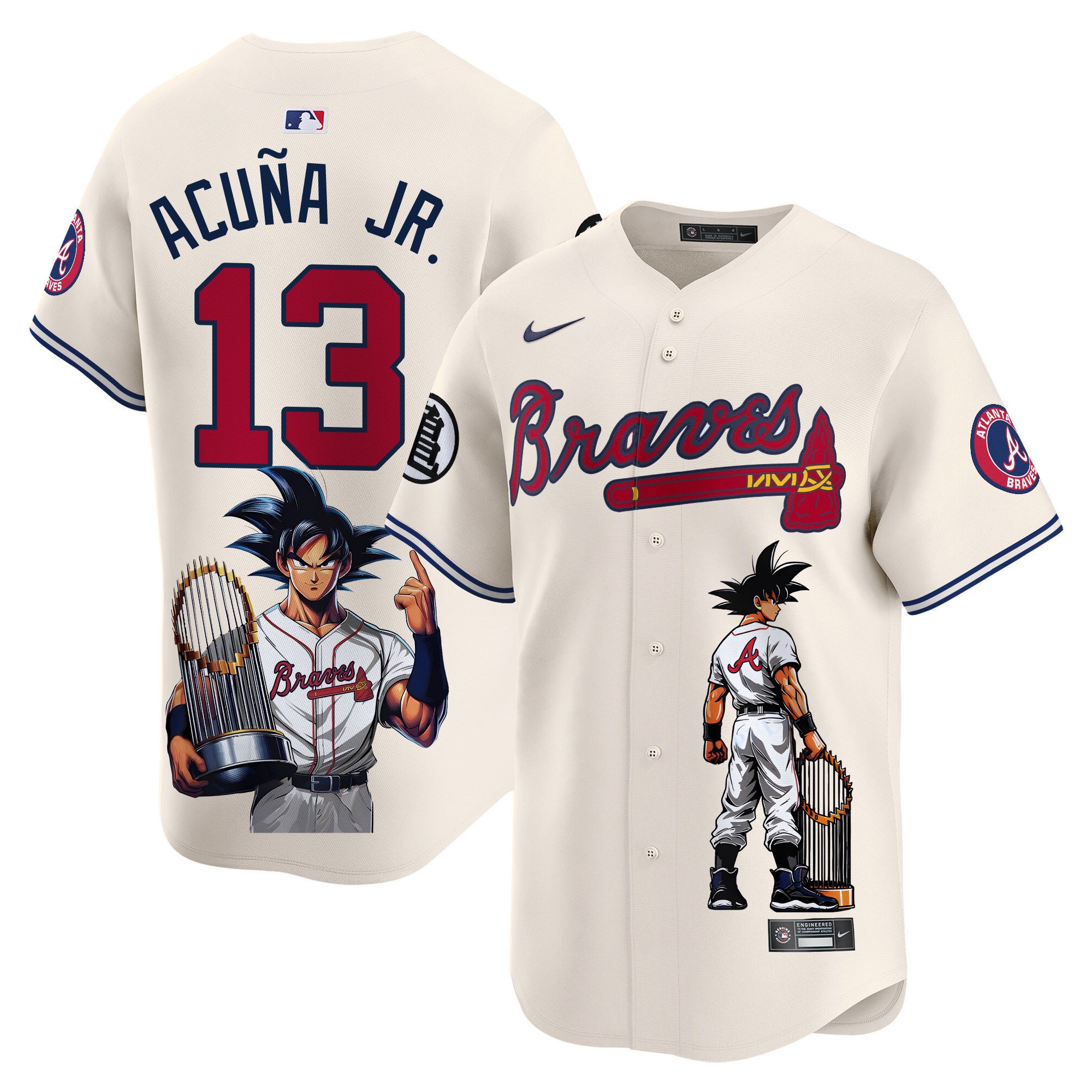 Unisex Atlanta Braves Dragon Ball Son Goku Vapor Premier Limited Jersey – Printed