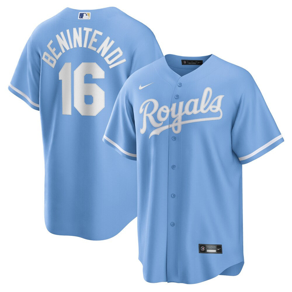 Men’S Kansas City Royals Andrew Benintendi Nike Light Blue Alternate Replica Player Jersey