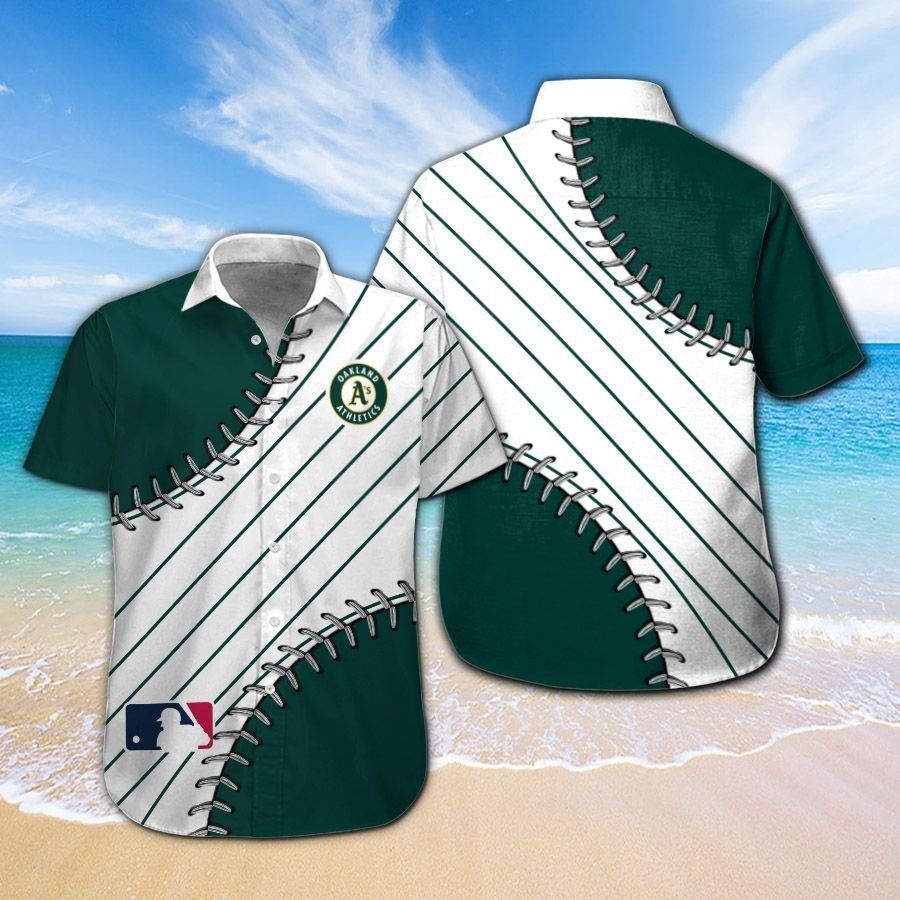 Oakland Athletics Short Sleeve Button Up Tropical Hawaiian Shirt Ver01