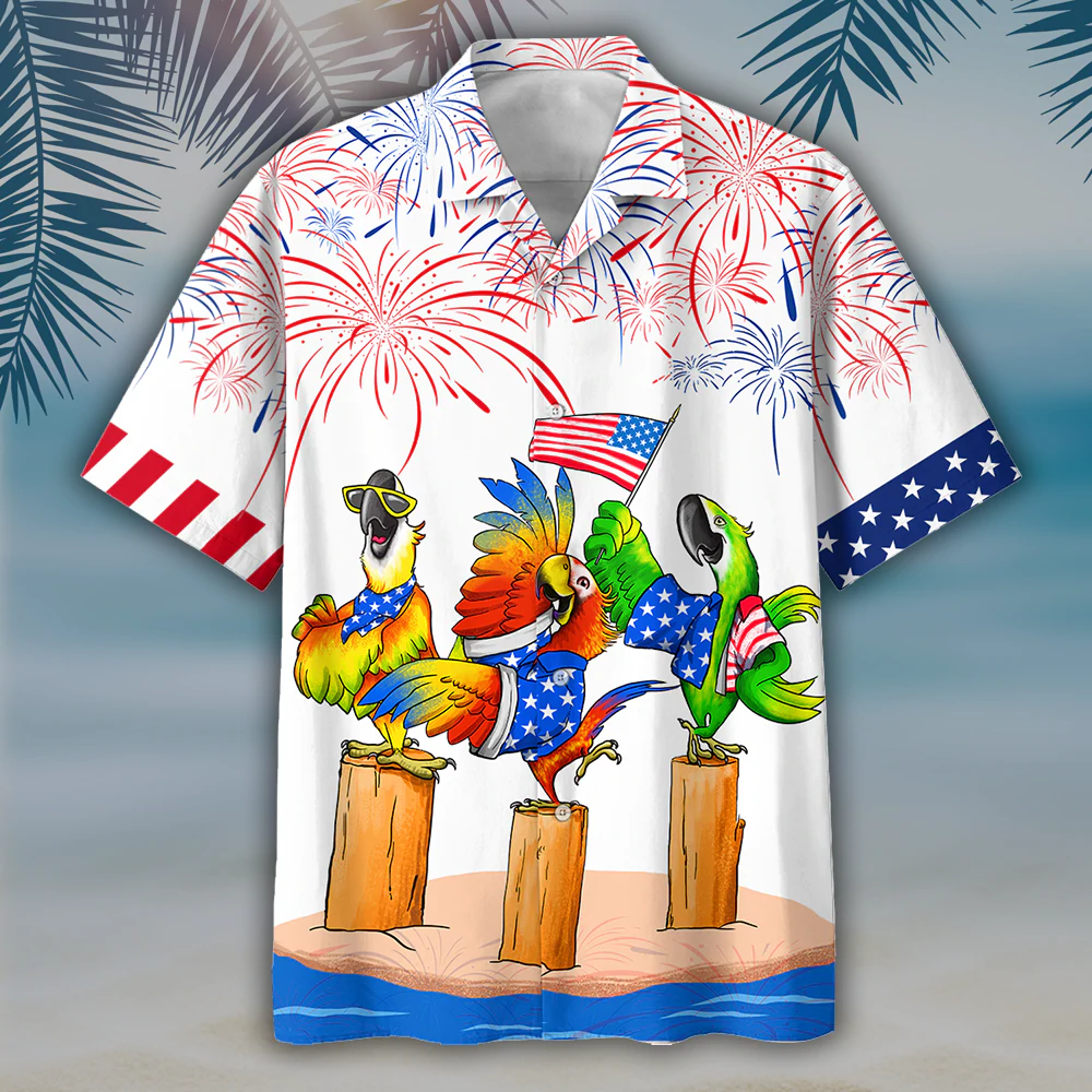 Parrot Hawaiian Shirts – Independence Day Is Coming, Usa Patriotic Hawaiian Shirt