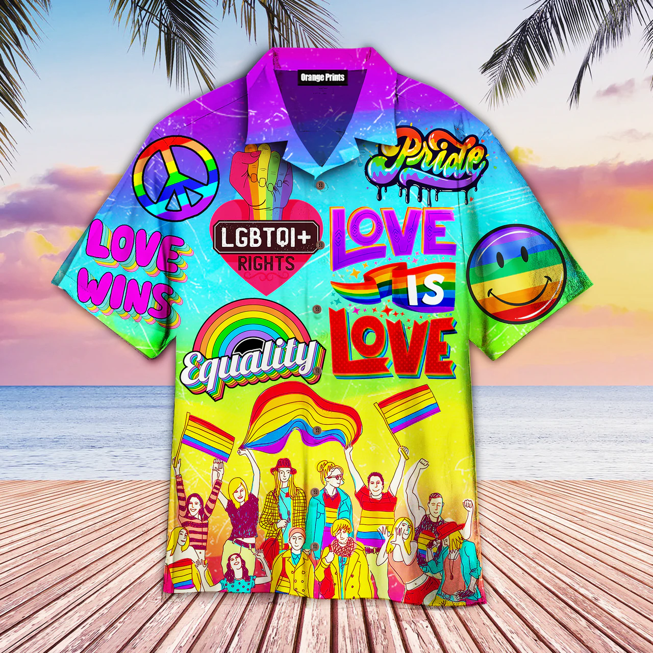 Pride Equality Hawaiian Shirt, Lgbtqi Love Wins Love Is Love Pride Month Hawaiian Shirt