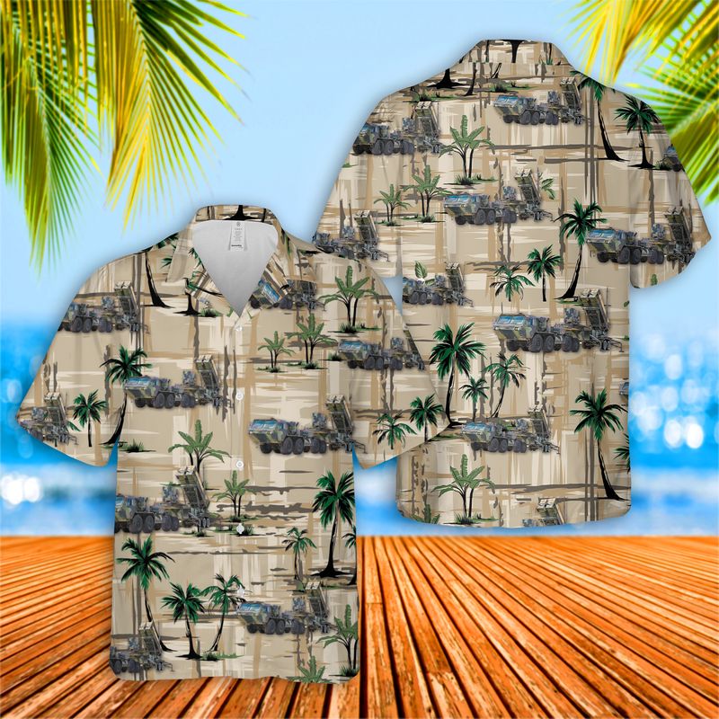 Us Hemtt M983A2 Tractor & Patriot Pac-3 Launching Station Hawaiian Shirt, Hawaiian Shirt For Men, Dad Husband Veteran