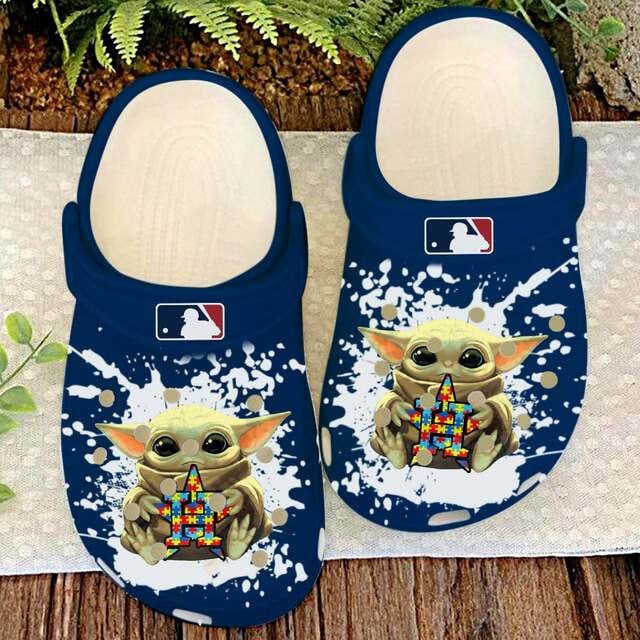 Houston Astros Baby Yoda Autisms Crocss Clog Comfortable Shoes Ver364