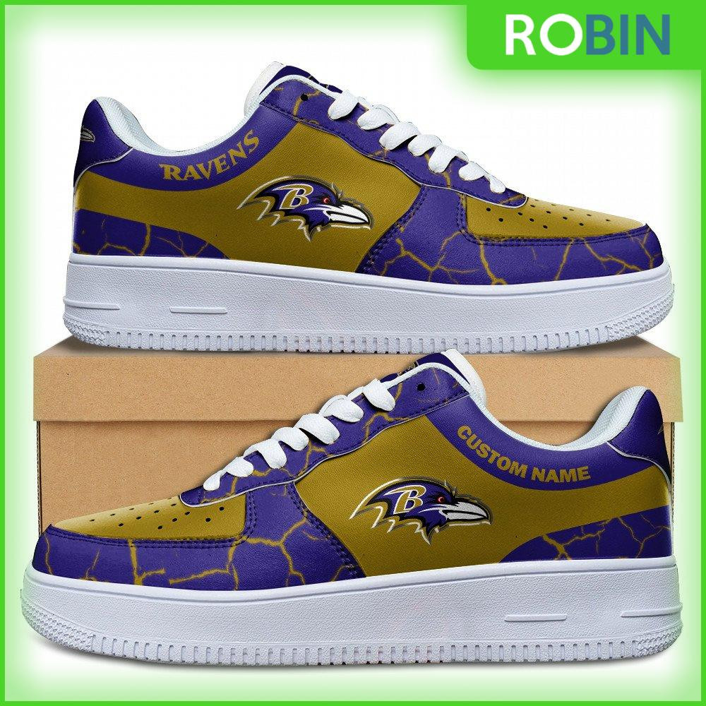 Baltimore Ravens Custom Sneakes Air Force 1 Shoes 04