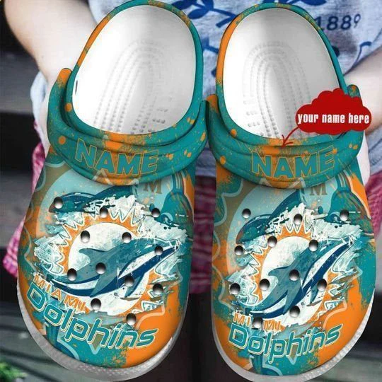 Miami Dolphins Custom Name For Fan Crocss Clog Comfortable Shoes Ver132