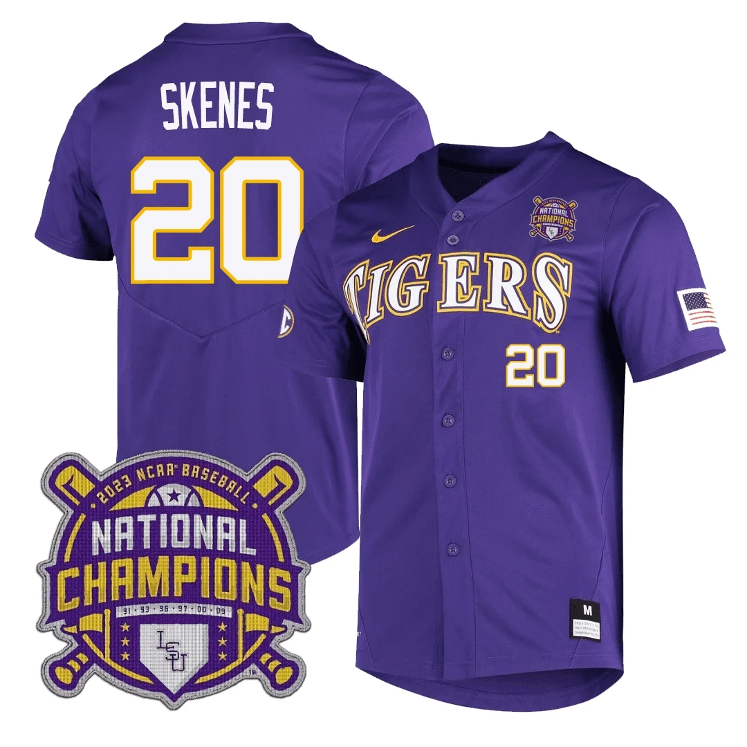 Paul Skenes Lsu Tigers College World Series National Champions Jersey ...