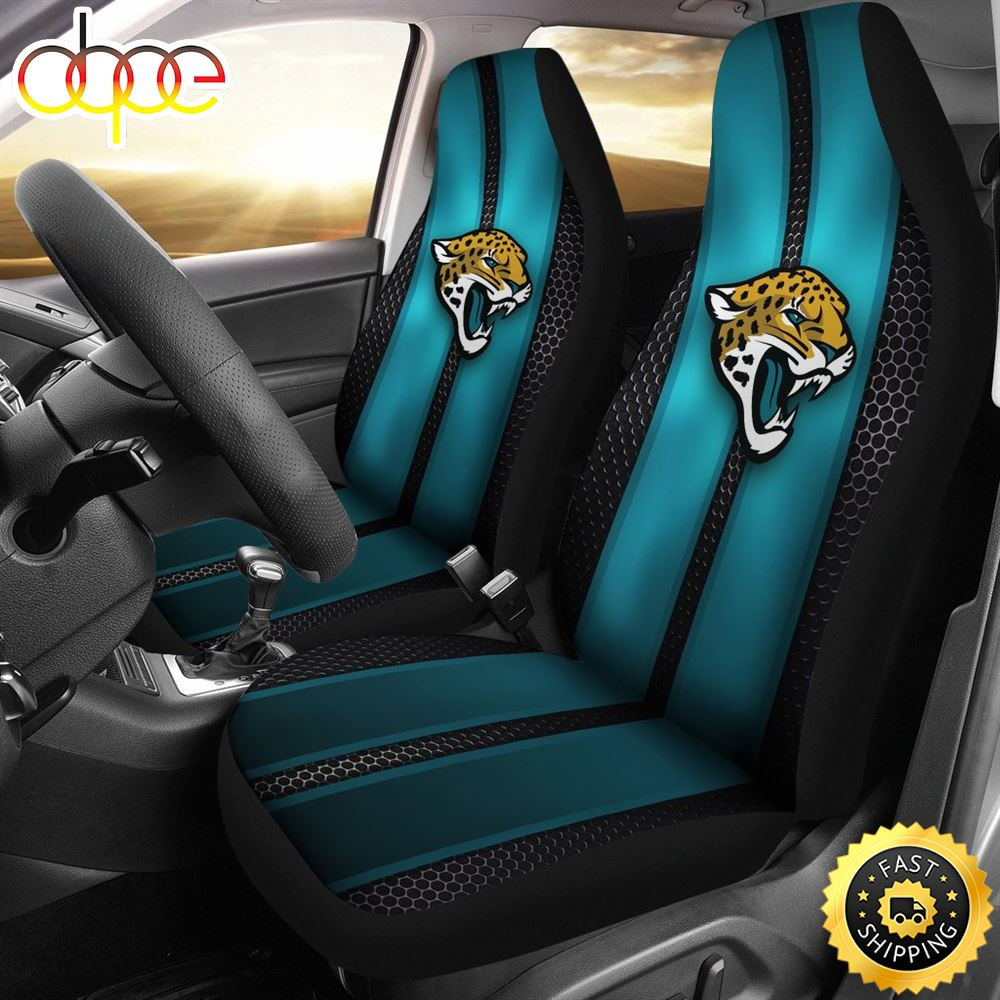 IncRedible Line Pattern Jacksonville Jaguars Logo Car Seat Cover Set CSC9139