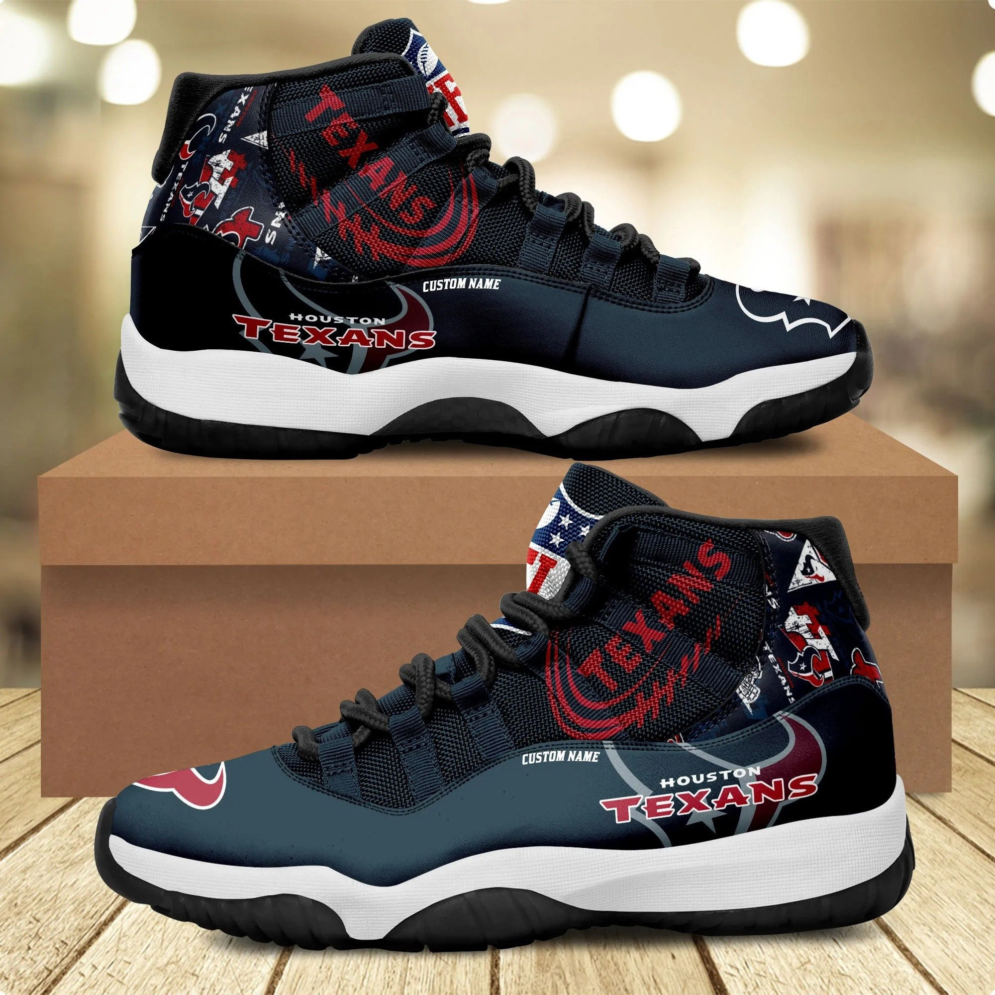 Houston Texans NFL Logo Name Air Jordan 11 Sneakers Shoes