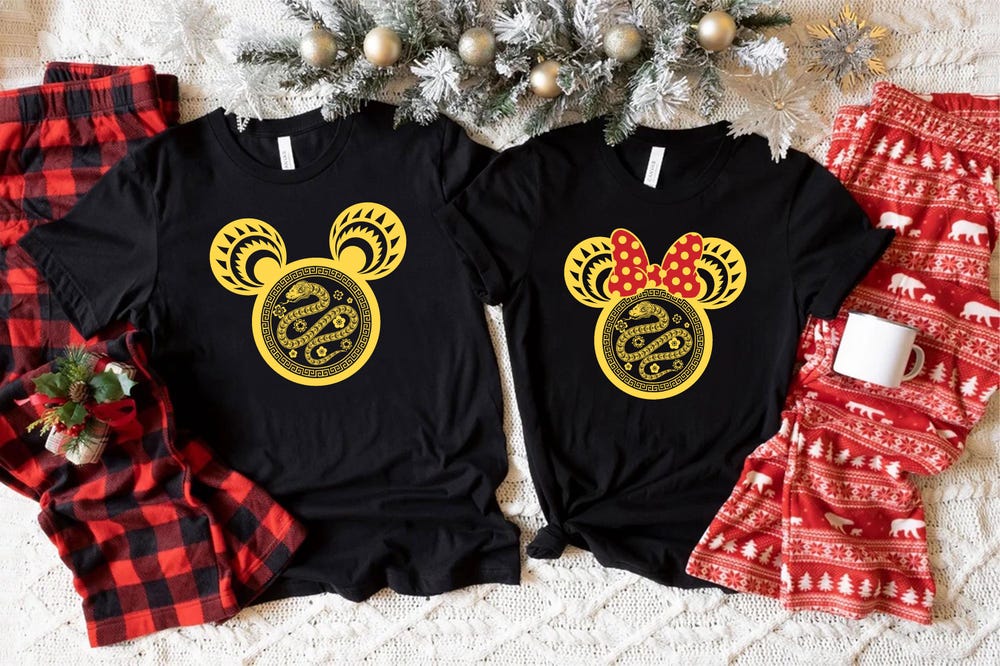 Chinese New Year 2025 Shirt,Mickey And Minnie Chinese Snake Shirt,Lunar New Year Sweater,Year Of The Snake Shirt,Family Disneyland T-Shirt Amarkshirts Teeshirtsummer