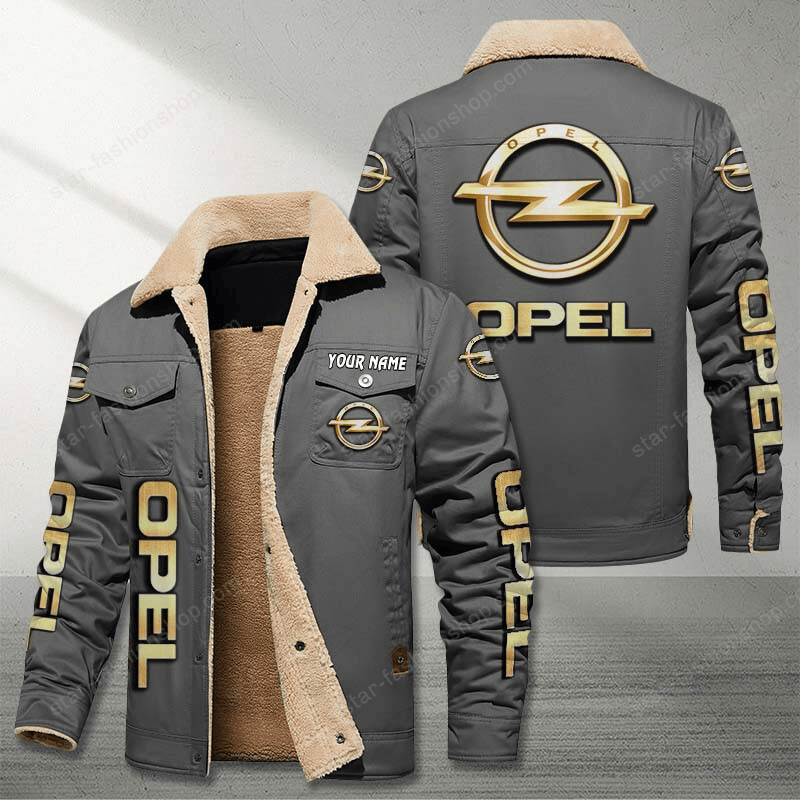 Opel Gray Custom Name Stand Collar Jacket