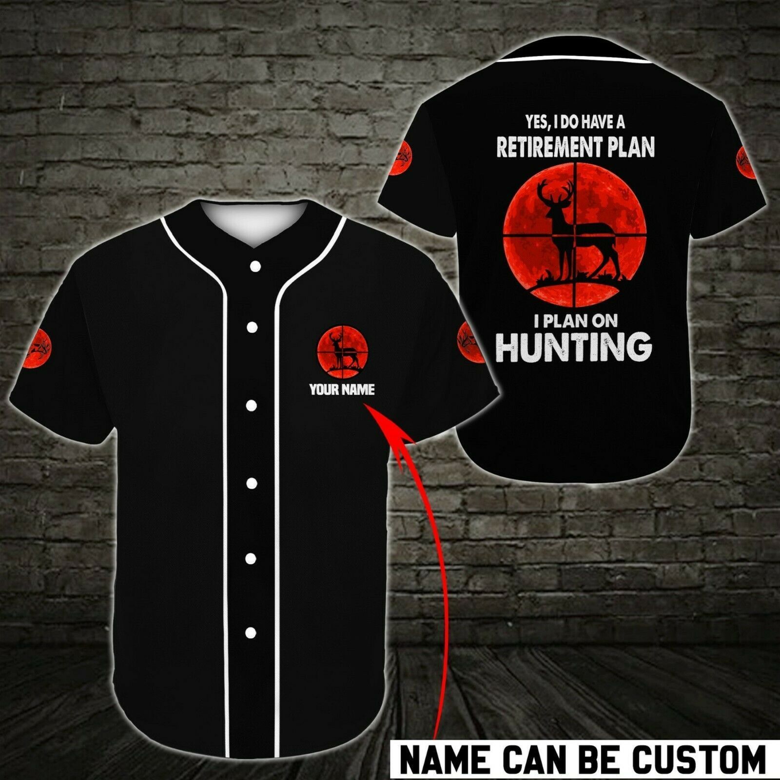Custom Name Deer Hunter All Over Print Baseball Jersey For Fans