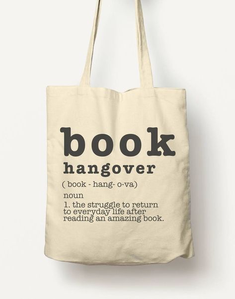 Book hangover Tote bag, Canvas Tote Bags, Tote Bag Design, Tote Bag Idea