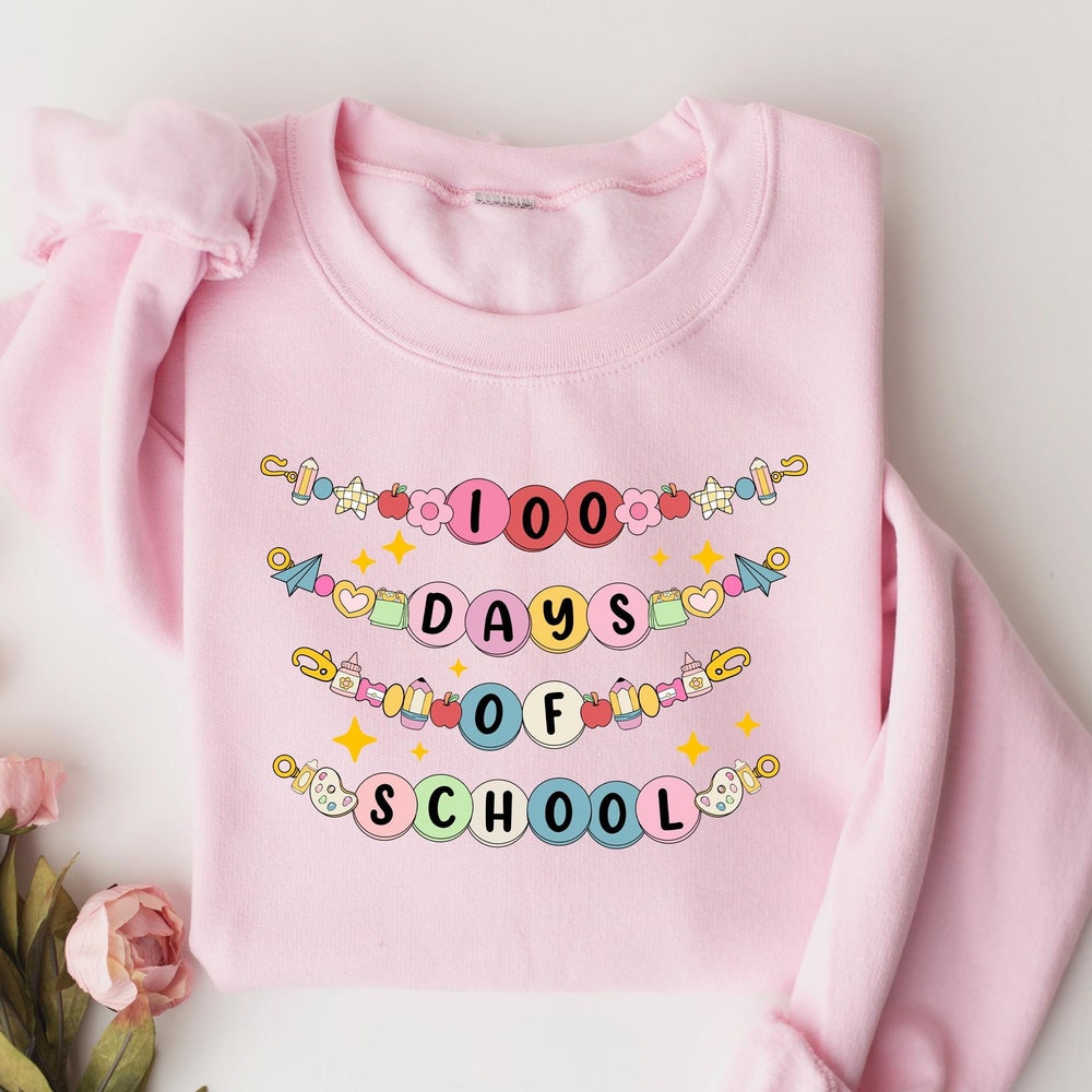 100 Days Of School Sweatshirt, 100 Days Of School Hoodie, School Shirt, School Sweatshirt, School Hoodie, Back To School Gift, Teacher Gift X By Realtorgift Fashion