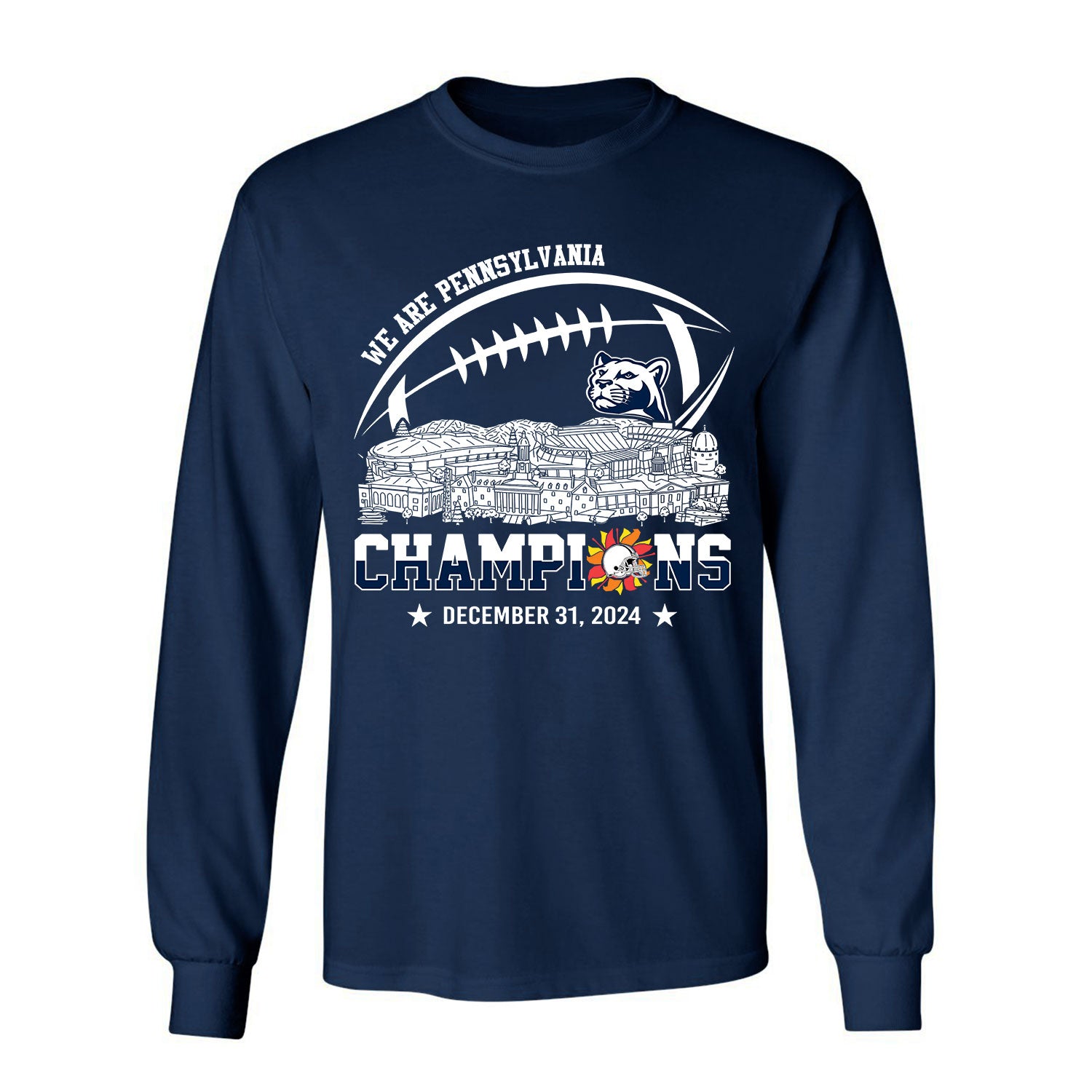 2024 Fiesta Champions Skyline Long Sleeve Shirt, We Are Pennsylvania Football 2024 Fiesta Champions Long Sleeve Shirts For Pennsylvania Football Fans Shirtstore24H