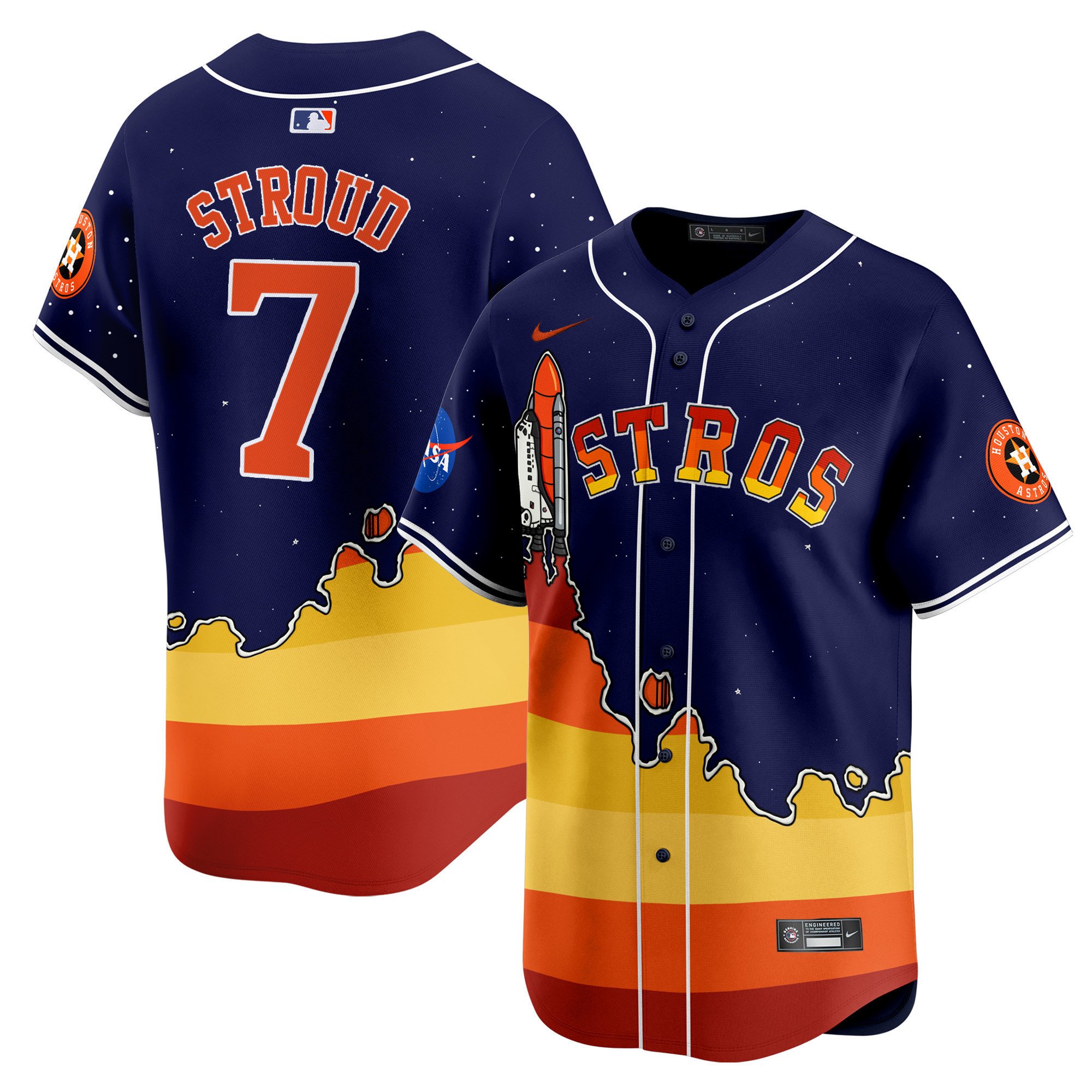 Unisex Astros Space City And The Rainbow Guts Vapor Premier Limited Jersey – Printed