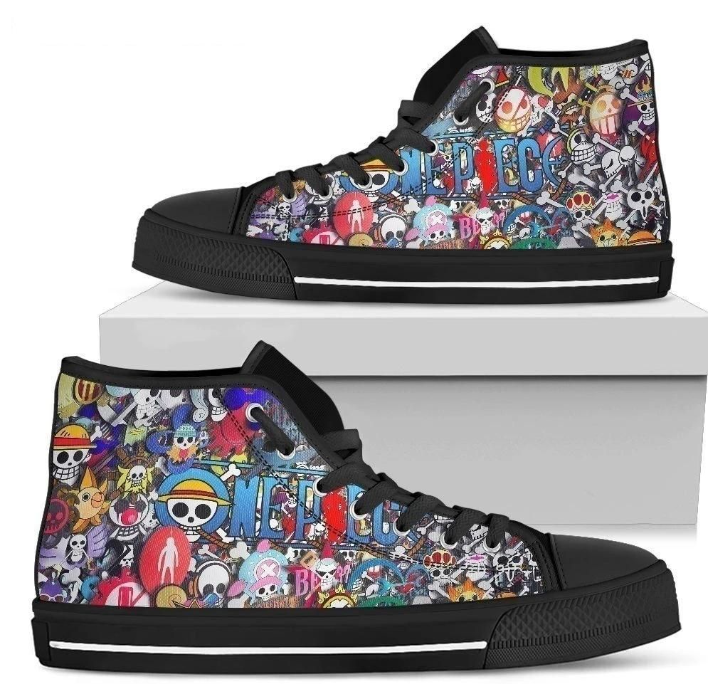 One Piece Symbol High Top Sneakers Fan Anime High Top Shoes Animood Collections