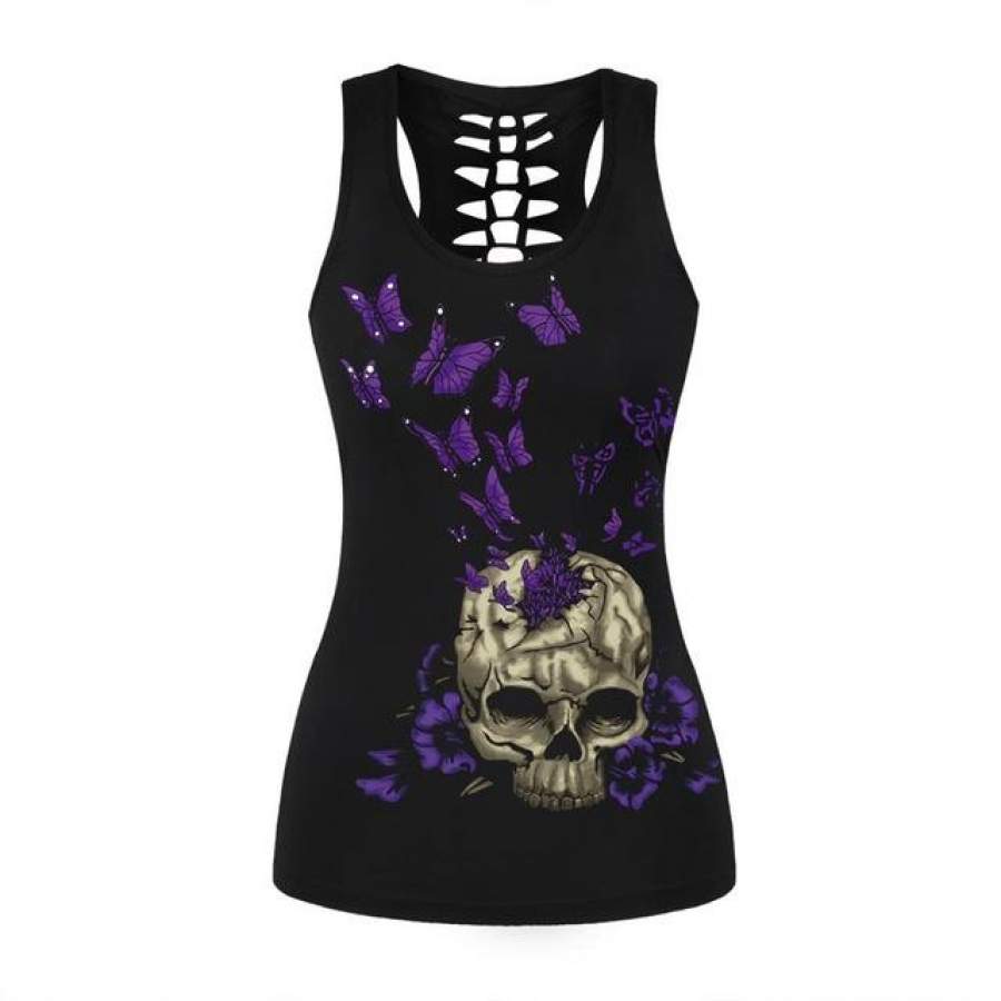 3D Printed Skull Black Tanks