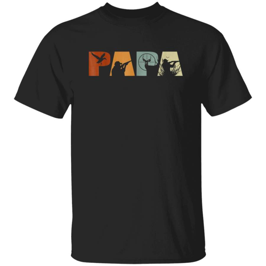 Vintage Hunter Papa Shirt Deer Hunting Gift For Dad G500 Gildan 5.3 oz. T-Shirt