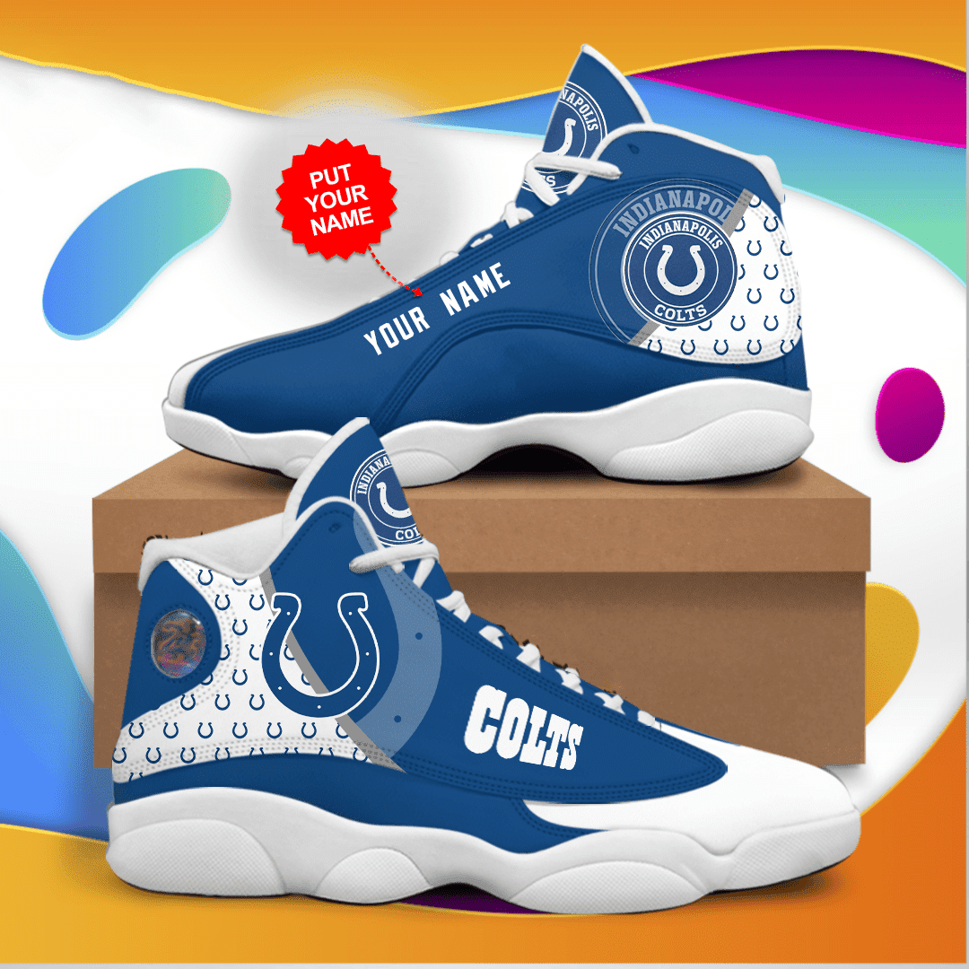 Indianapolis Colts I Football Retro Custom Air Jordan 13 Shoes Personalize Name Sport Sneakers fWvm JD13 V2112