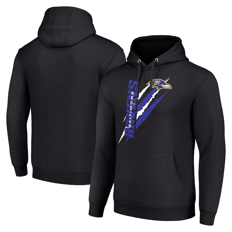 Baltimore Ravens Color Scratch Team Logo NFL Black Print 2D Hoodie