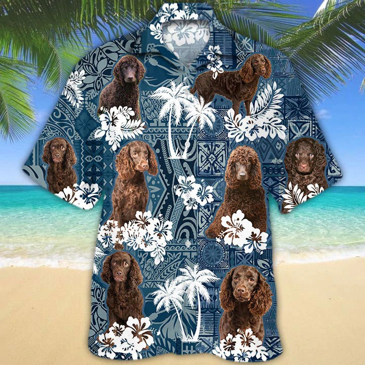 American Water Spaniel Hawaiian Shirt, 3D Dog Hawaiian Shirt, Summber Beach Dog Hawaii Shirts For Men