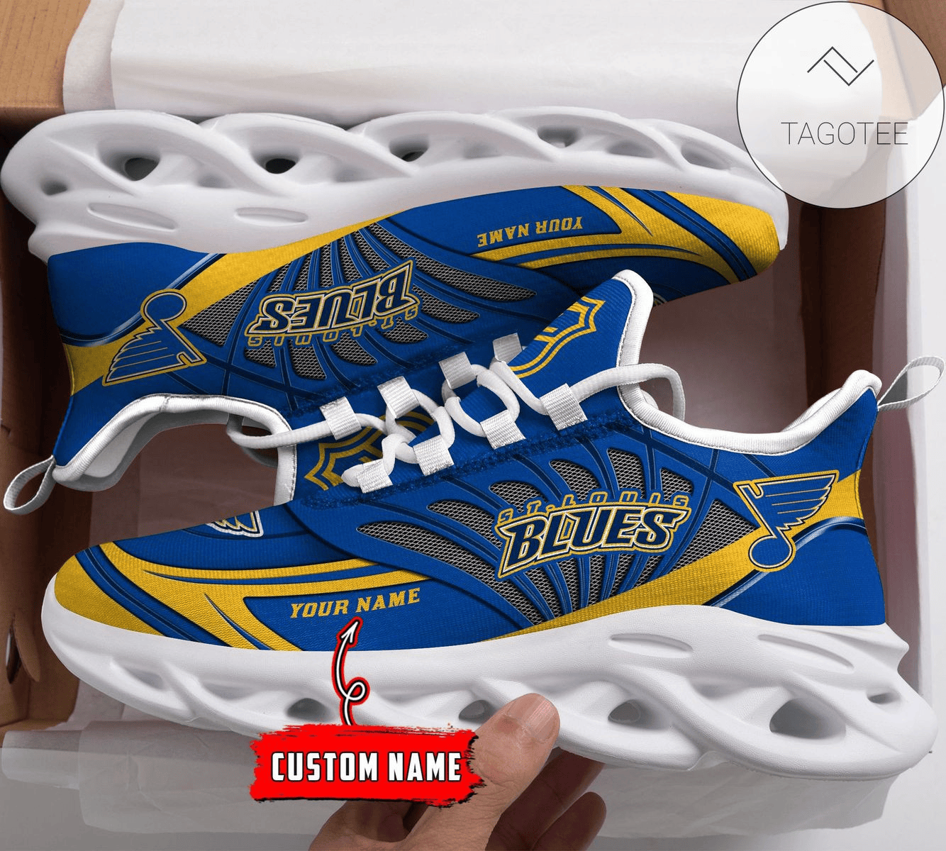 St. Louis Blues Custom Name Max Soul Shoes