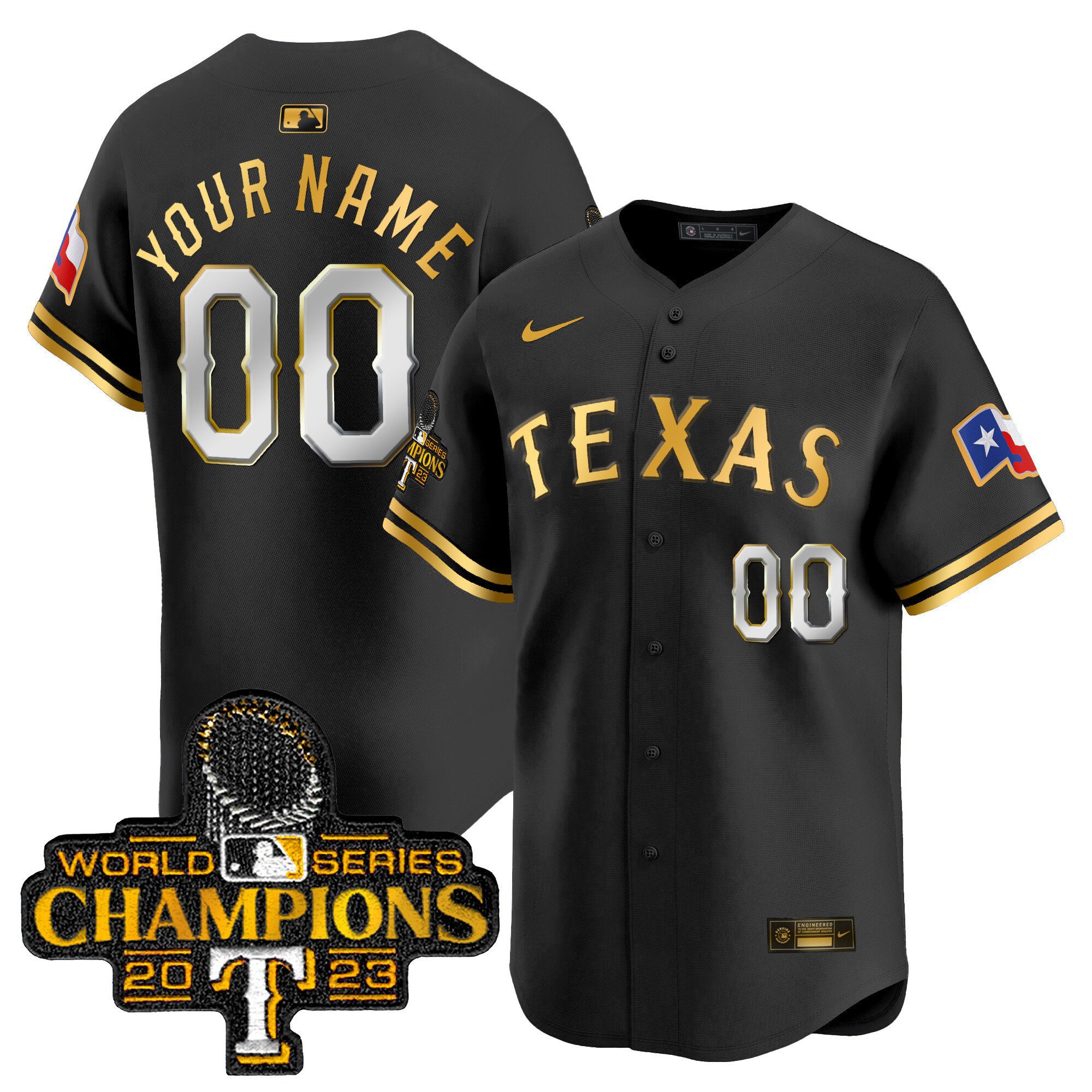 Texas Rangers World Series Champions Vapor Premier Limited Custom Jersey – All Stitched