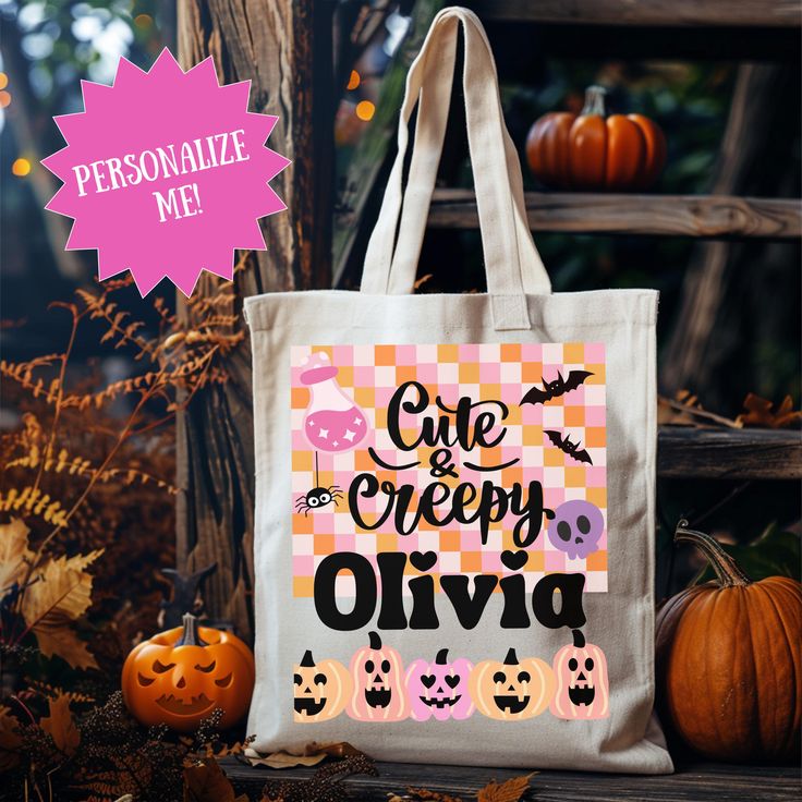 Personalized Halloween Tote Bag Custom Trick-Or-Treat Bag Halloween Bucket for Kids, Child Halloween Tote Candy Tote Bags Halloween Basket N0610, Best Tote Bags Ideas, Cute Tote Bags Ideas, Tote Bag Design Ideas, Girls Tote Bag, Best Canvas Tote Bags Ideas