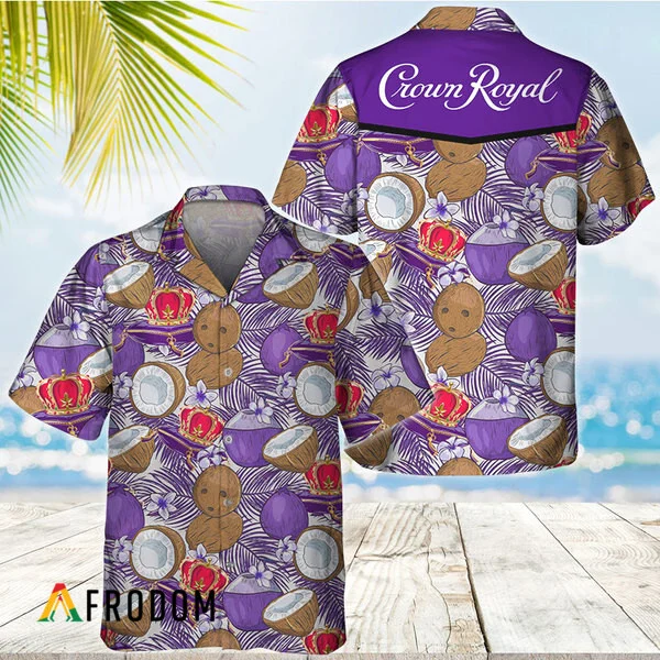 Coconuts Tropical Beach Crown Royal Hawaiian Shirt