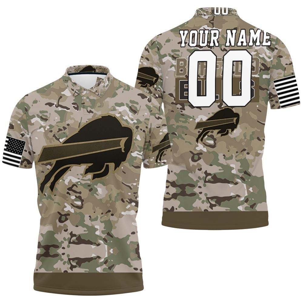 Buffalo Bills Camo Pattern 3D Personalized Polo Shirt - Funnymugsandshirts Fashion