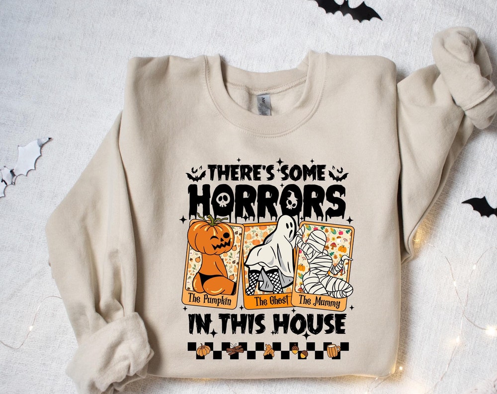 There’s Some Horrors In This House Shirt, Retro Halloween Shirt, Funny Halloween Sweatshirt, Trendy Halloween Shirt, Halloween Twerk Shirt  - Onlyshirt Fashion