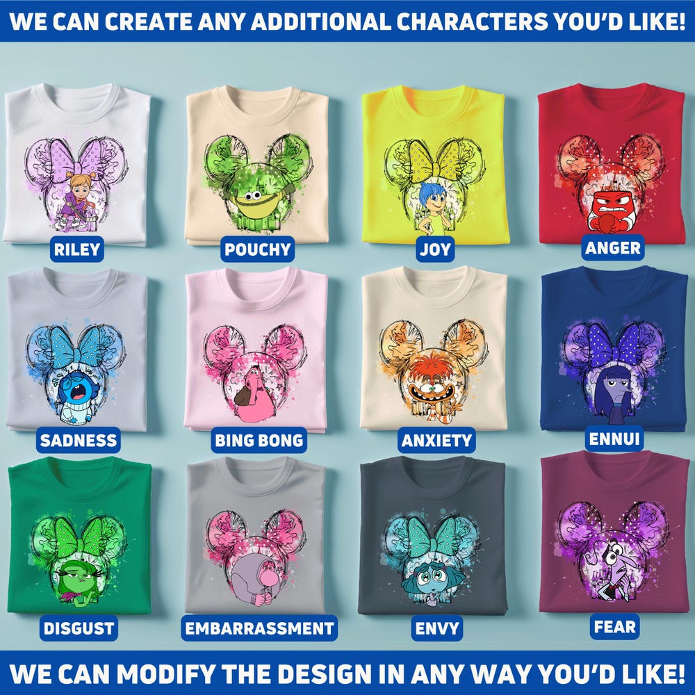 Custom  
Inside Out Matching Shirts, Inside Out Castle Shirt, Inside Out Mouse Ears T-shirt, Birthday Gift for Inside Out Fan, Disney Trip Shirt