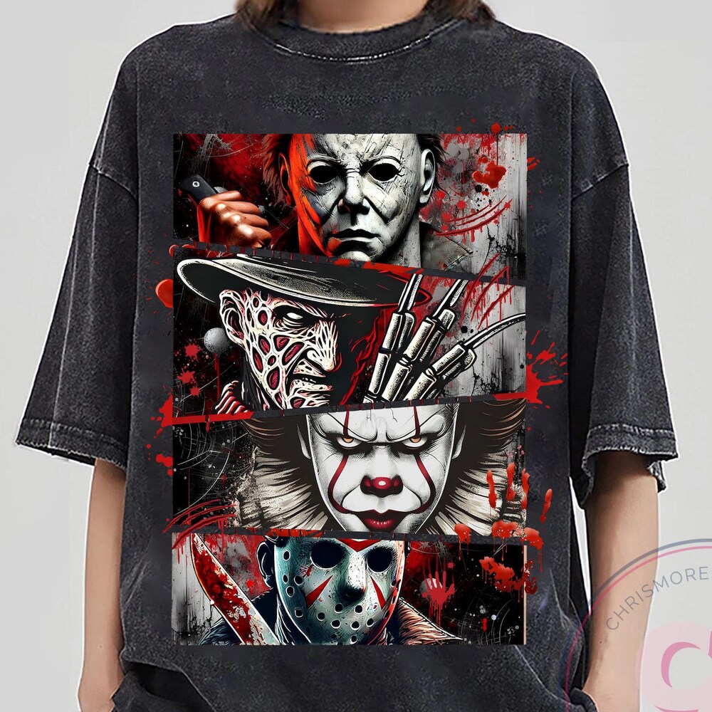 Halloween Horror Characters Png, Horror Movie Killers, Friends Horror Characters Png, Happy Halloween Gift Png, Halloween Shirt Design Eglobaltime